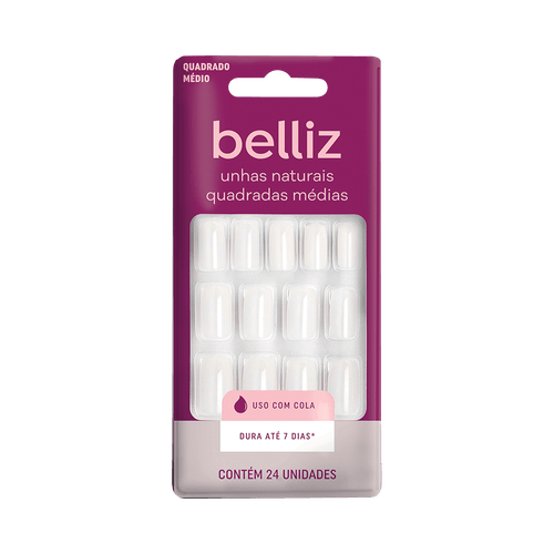 Unhas Postiças Belliz Quadrada Média Unhas Postiças Belliz Quadrada Média