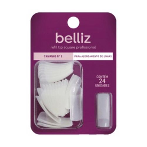 Unhas Belliz Refil Tip Square Tam. 3 Unhas Belliz Refil Tip Square Tam. 3