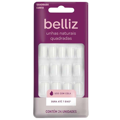 Unhas Postiças Belliz Quadradas Naturais - Ref:1200 Unhas Postiças Belliz Quadradas Naturais - Ref:1200