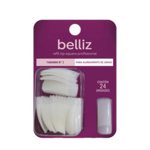 Unhas Belliz Refil Tip Square Tam. 2 Unhas Belliz Refil Tip Square Tam. 2