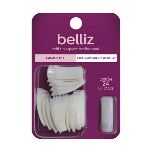 Unhas Belliz Refil Tip Square Tam. 4 Unhas Belliz Refil Tip Square Tam. 4