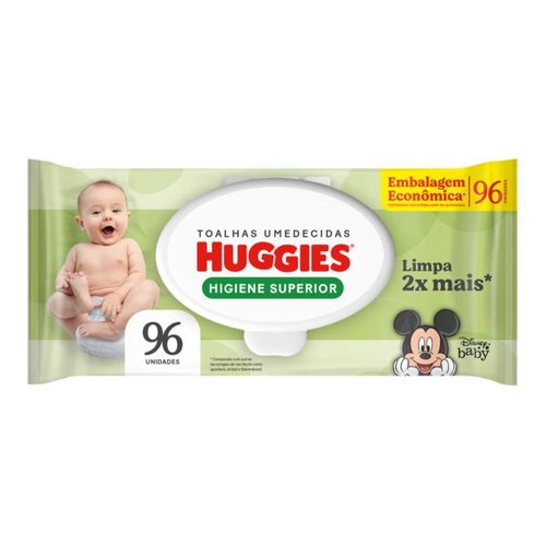 Kit com 3 Unidades de Toalhas Umedecidas Huggies Max Clean 96 Unidades