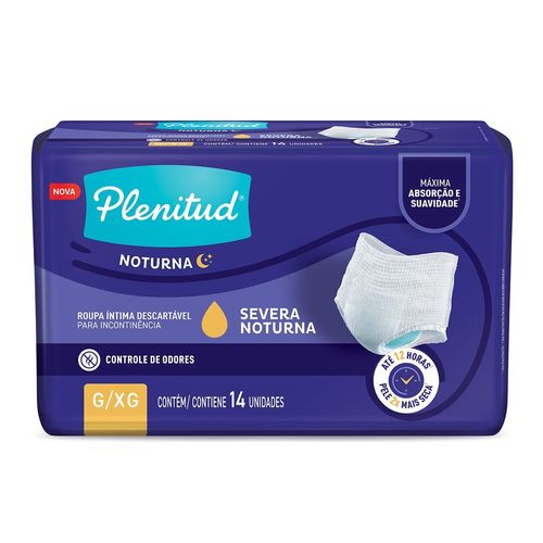 Kit com 3 Unidades de Roupa Íntima Geriátrica Unissex Noturna G/XG Com 14 Unidades Plenitud