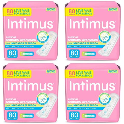 Kit com 4 Unidades de Protetor Diário Intimus com Indicador de Troca 80 unidades Kit com 4 Unidades de Protetor Diário Intimus com Indicador de Troca 80 unidades