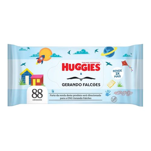 Kit com 3 Unidades de Lenço Umedecido Huggies Gerando Falcões 88 Unidades