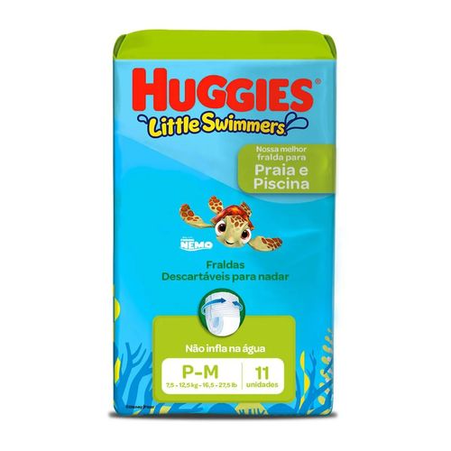 Kit com 3 Unidades de Fralda Huggies Little Swimmers Piscina P-M 11 Unidades