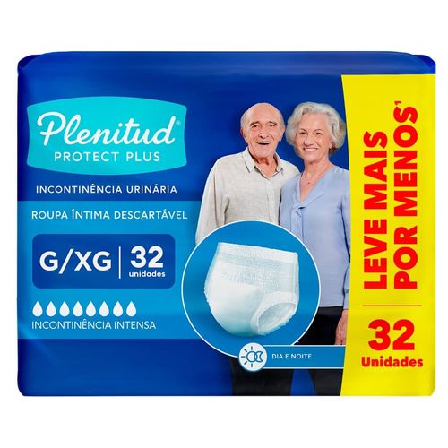 Kit com 2 Unidades de Roupa Íntima Plenitud Plus G/XG 32 Unidades Kit com 2 Unidades de Roupa Íntima Plenitud Plus G/XG 32 Unidades
