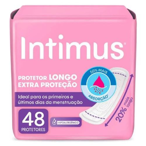 Kit com 3 Unidades de Protetor Intimus Diário Longo Extra Proteção com 48 unidades