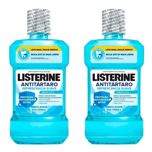 Kit com 2 Unidades de Listerine Enxaguante Bucal 500ml Tartar Control Zero Kit com 2 Unidades de Listerine Enxaguante Bucal 500ml Tartar Control Zero