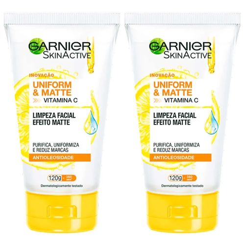 Kit com 2 Unidades de Limpeza Facial Garnier Uniform & Matte 120g