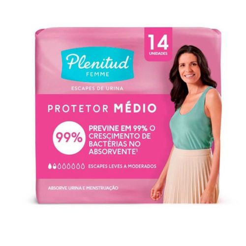 Kit com 2 Unidades de Protetor Diario Plenitud Femme M 14 Unidades Kit com 2 Unidades de Protetor Diario Plenitud Femme M 14 Unidades
