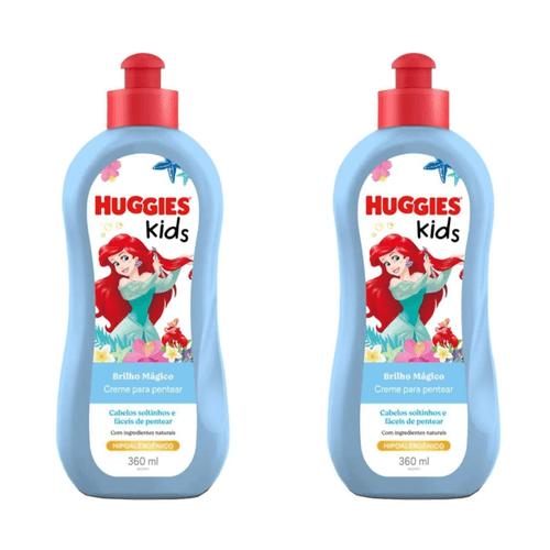 Kit com 2 Unidades de Creme Para Pentear Huggies Hidratação e Brilho Kids Ariel 360ml