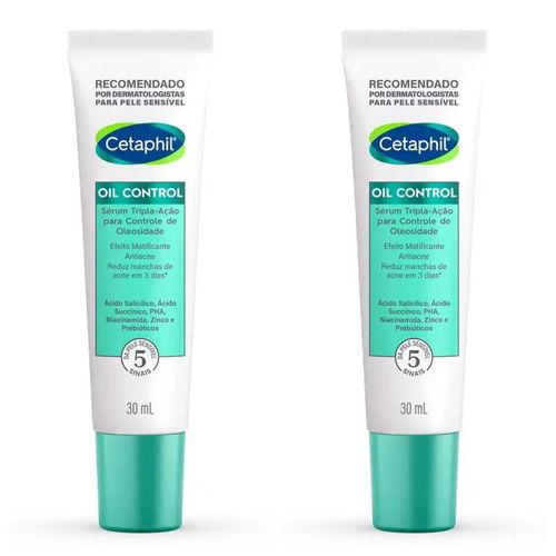 Kit com 2 Unidades de Cetaphil Sérum Facial Oil Control Tripla Ação 30ml Kit com 2 Unidades de Cetaphil Sérum Facial Oil Control Tripla Ação 30ml