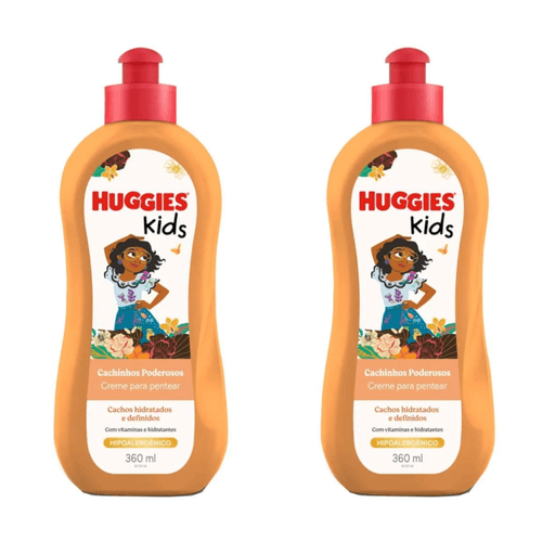 Kit com 2 Unidades de Creme de Pentear Huggies Kids Cachinhos Poderosos 360ml Kit com 2 Unidades de Creme de Pentear Huggies Kids Cachinhos Poderosos 360ml