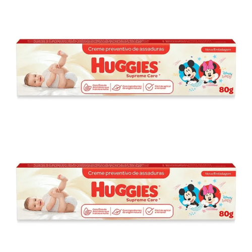 Kit com 2 Unidades de Creme de Assaduras Huggies Supreme Care 80g Kit com 2 Unidades de Creme de Assaduras Huggies Supreme Care 80g