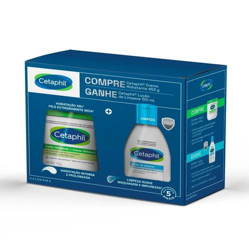 Kit Cetaphil Creme Hidratante 453g + Loção De Limpeza - 120ml Kit Cetaphil Creme Hidratante 453g + Loção De Limpeza - 120ml