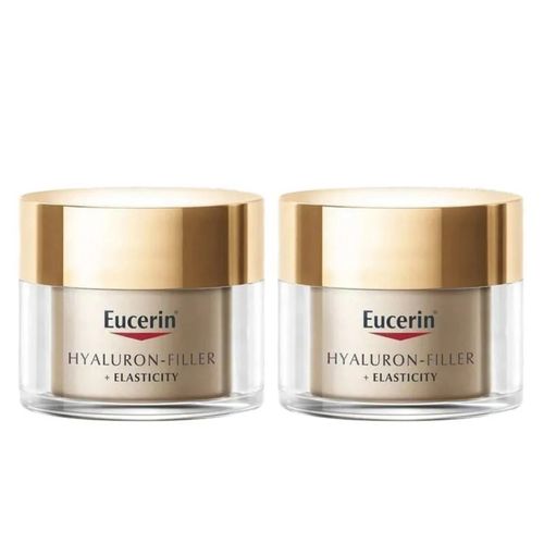 Kit com 2 Unidades de Creme Antirrugas Hyaluron-filler + Elasticity Noturno 51g Eucerin