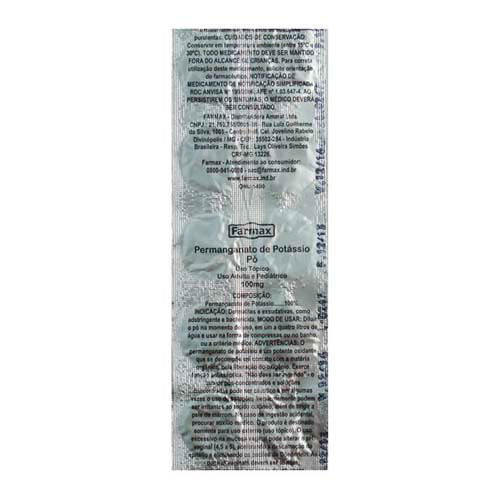 Permanganato-de-Potassio-100mg-Farmax-10-Comprimidos-Pacheco-340405 Permanganato-de-Potassio-100mg-Farmax-10-Comprimidos-Pacheco-340405
