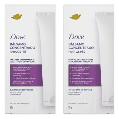 Kit com 2 Unidades de Bálsamo Concentrado para os Pés Dove Caixa 90g Kit com 2 Unidades de Bálsamo Concentrado para os Pés Dove Caixa 90g