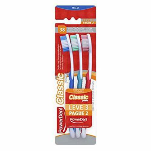 Escova Powerdent Classic Macia 3Un