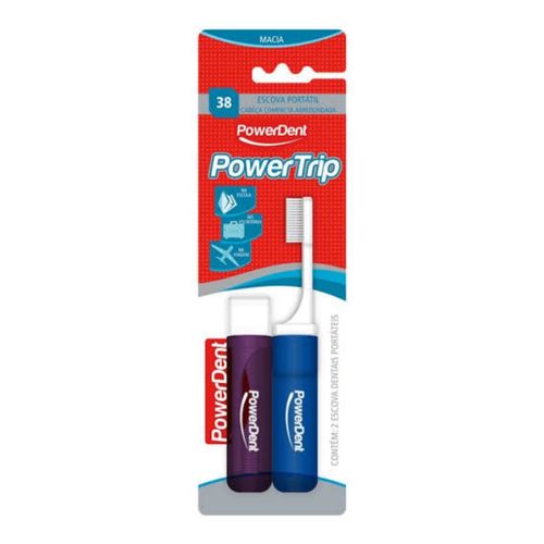 Escova Powerdent Togo Pocket Macia 2Un