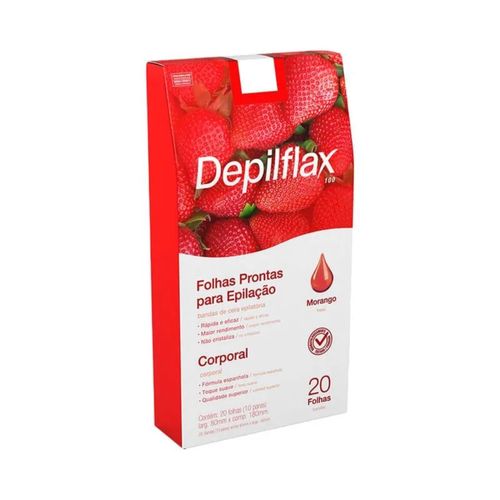 Depilflax Folhas Corporais Morango C/20 Unidades
