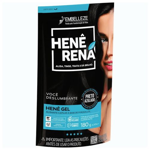Creme Alisante Henê Rená Gel Preto Azulado 180g Creme Alisante Henê Rená Gel Preto Azulado 180g