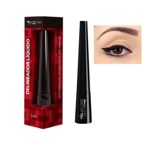 Delineador Líquido Preto Max Love Delineador Líquido Preto Max Love