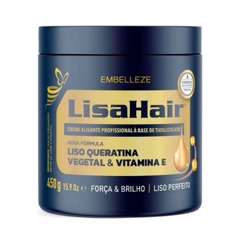 Creme Alisamento LisaHair Profissional Liso Queratina 450g