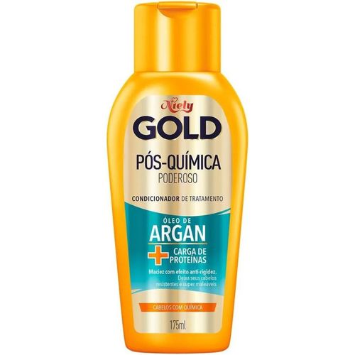 Condicionador Niely Gold Pós-Química Poderoso Óleo de Argan + Carga de Proteínas 175ml
