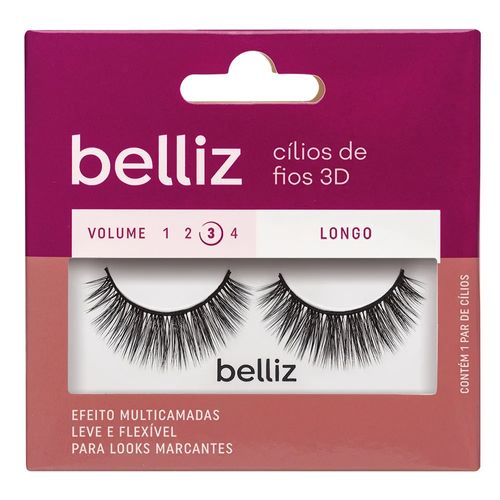 Cílios Belliz 3D Vol. 3 Longo - 211 Cílios Belliz 3D Vol. 3 Longo - 211