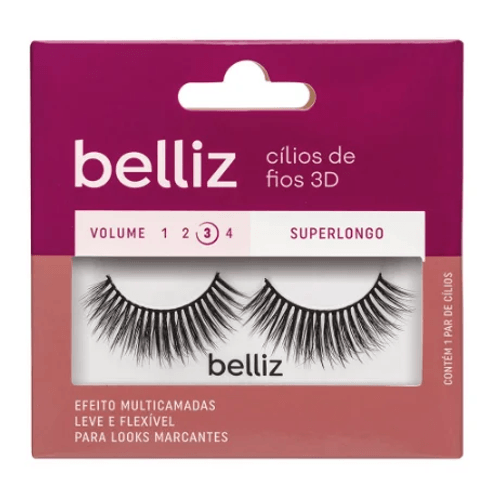 Cílios Belliz Naturais Vol. 3 Superlongo Ref. 114 Cílios Belliz Naturais Vol. 3 Superlongo Ref. 114