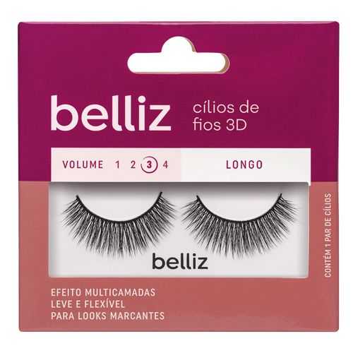 Cílios Belliz 3D Vol. 3 Longo - 215 Cílios Belliz 3D Vol. 3 Longo - 215