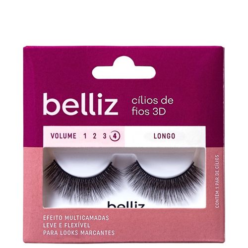 Cílios Postiços Belliz 3D Vol. 4 Longo - 204