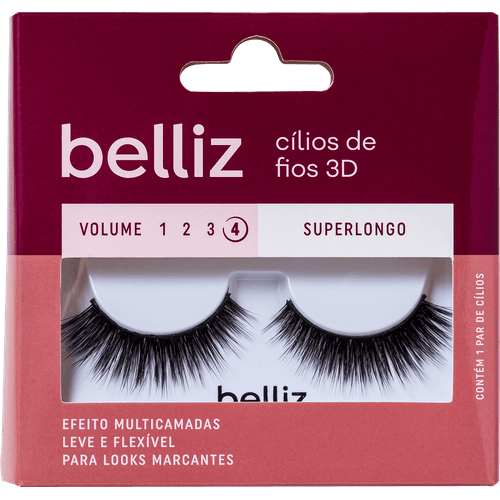 Cílios Belliz 3D Vol. 4 Superlongo 212