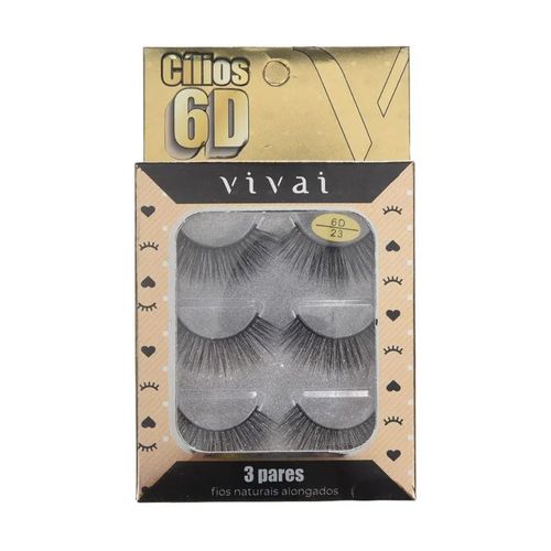 Cílios 6D Postiços 3 pares Professional Eyeslash Vivai Cílios 6D Postiços 3 pares Professional Eyeslash Vivai
