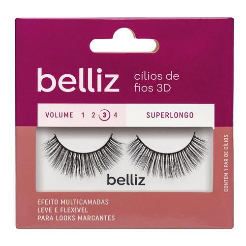 Cílios Belliz 3D Vol. 3 Superlongo - 208