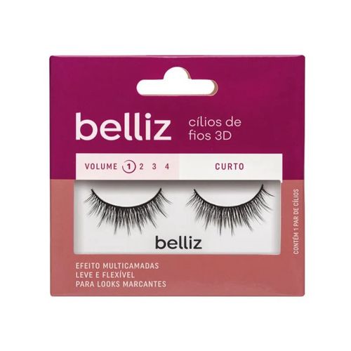 Cílios Postiços Belliz 3D Vol. 1 Curto - 205