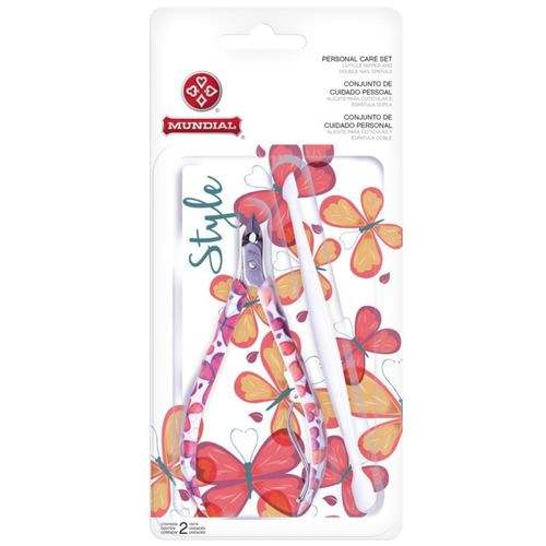 Alicate Mundial Cuticula Borboleta E Espatula Ref. 758