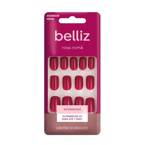 Unhas Belliz Autoadesivas Rosa Romã