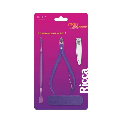 Kit Ricca Manicure 4 em 1 Aço Inox Ref. 1672