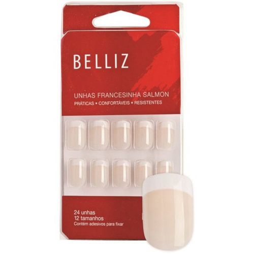 Unhas Belliz Autoadesivas Francesinha Salmon