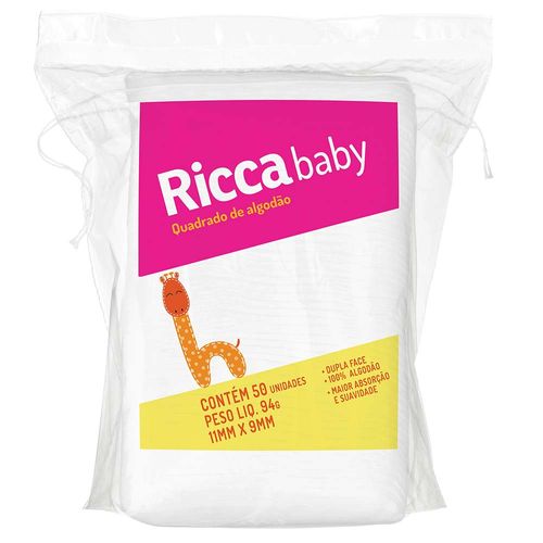 Quadrados De Algodão 50Pcs Ricca Baby Quadrados De Algodão 50Pcs Ricca Baby