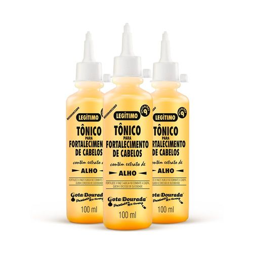 Gota Dourada Tonico Kit Fortal Cabelos C/3 Un