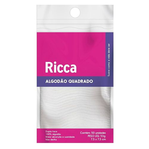 Algodão Quadrado 50 Unidades Ricca