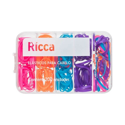 Elasticos Coloridos 200Pcs Com Case Ricca Elasticos Coloridos 200Pcs Com Case Ricca