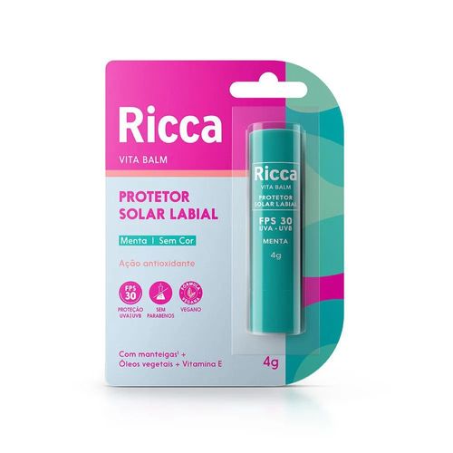 Protetor Solar Labial Menta Ricca Fps30 Blister