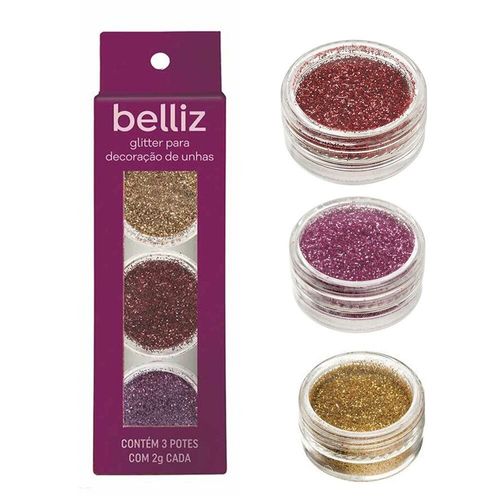 Glitter Belliz Para Decoração De Unhas Color