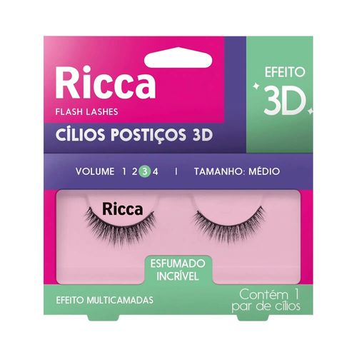 Cílios 3D Ricca Vol. 03 Médio - 406 Cílios 3D Ricca Vol. 03 Médio - 406