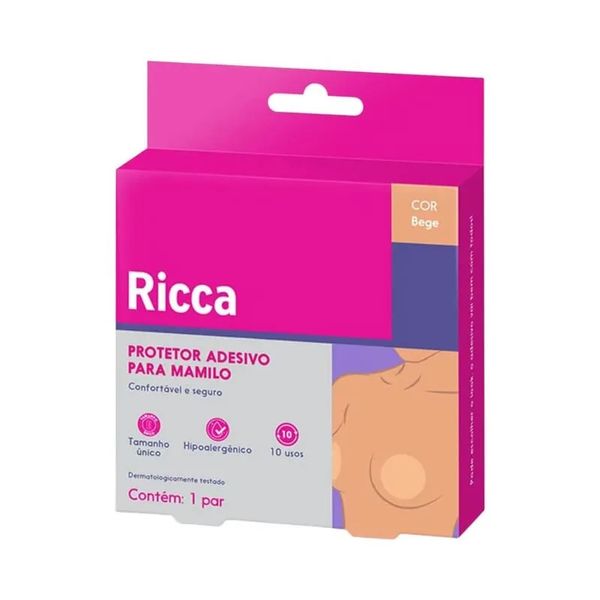 Adesivo Para Proteção De Mamilos Ricca Reutilizável Bege